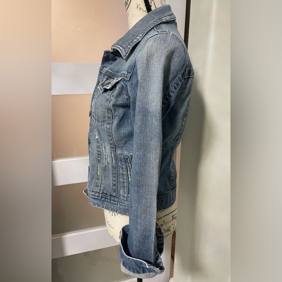 Rubbish distress blue Jean jacket SZ Medium - Picture 3 of 5